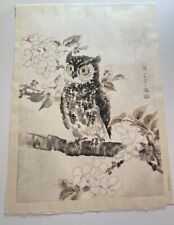 "Owl & Cherry Blossoms" Woodblock print by Eiichi Kotozuka (1906-1981) Japan for sale  Shipping to South Africa