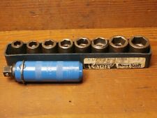 Vintage =POWR-KRAFT= 9 Pc. 1/2" Impact Socket Set W/Hand Driver for sale  Shipping to South Africa