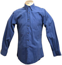 Camisa azul Atlantique Classics masculina 14 1/2-33 100% algodão importada pano largo comprar usado  Enviando para Brazil