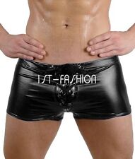 Herren LEDER-OPTIK Schwarz Boxer Shorts Hipster Unterhose Unterwäsche Reizwäsche comprar usado  Enviando para Brazil