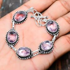 Pink Kunzite Gemstone Handmade Gift Bracelet 7-8" T285, used for sale  Shipping to South Africa