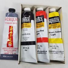 4 tubos abertos de 2 oz tinta acrílica Liquitex cádmio vermelho amarelo marfim preto branco comprar usado  Enviando para Brazil