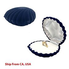 Caja de anillo | caja de propuesta de boda | caja de joyería anillo cáscara de mar | soporte de anillo azul  segunda mano  Embacar hacia Argentina