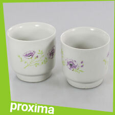 stary vintage Białe zielone fioletowe kwiaty Porcelana Chiny Napój Kawa Herbata Kubki Kubki na sprzedaż  PL