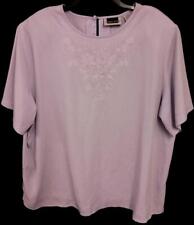 *Maggie Barnes ombreiras bordadas florais roxas manga curta top 22W comprar usado  Enviando para Brazil
