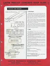 Brochure - Lastik - Precast Concrete Floor Roof Slab - c1949 (AF800) for sale  Shipping to South Africa