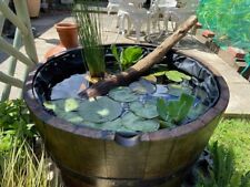 HOGSHEAD very LARGE Half Whiskey Barrel Oak Planter Wooden WATERTIGHT MINI POND for sale  Shipping to South Africa