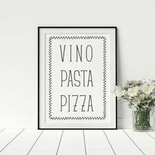 Pôster de pizza Vino Pasta para estampas de cozinha arte para amante de cozinhar casa comprar usado  Enviando para Brazil