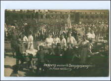 V1134/ Odbiór naszych jeńców wojennych w Hammelburgu zdjęcie AK ok. 1918 na sprzedaż  Wysyłka do Poland
