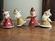 4 Limpiadores de pipas vintage de cabeza de algodón hilados para Santa Claus adornos de Navidad retro vacaciones segunda mano  Embacar hacia Argentina
