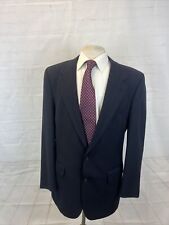 Traje de lana Saks Fifth Avenue para hombre azul marino gris a rayas 42R 35X32 $895 segunda mano  Embacar hacia Argentina