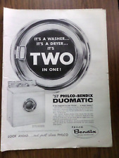 Philco Bendix 1957 anuncio de secadora lavadora duomática segunda mano  Embacar hacia Argentina