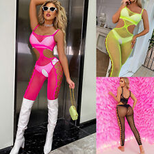 Women's Overalls Ultra Thin Bodystocks Nightclub Catsuit Mesh Body Ladies Sexy for sale  Shipping to South Africa