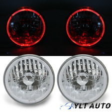 Faróis de LED halo vermelho redondo 7" polegadas corte diamante para Jeep Wrangler JK LJ TJ CJ comprar usado  Enviando para Brazil