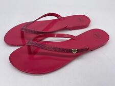Sandálias tanga MEL by Melissa rosa escuro coração cravejado glitter flip flop tamanho 8 comprar usado  Enviando para Brazil