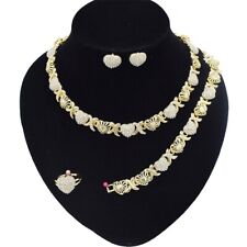 Women's Hugs & Kisses XOXO 18K Real Gold Plated 4 Pieces Necklace Set  for sale  Brooklyn