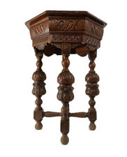 Exquisita mesa auxiliar antigua del siglo XIX octogonal tallada a mano madera adornada  segunda mano  Embacar hacia Argentina