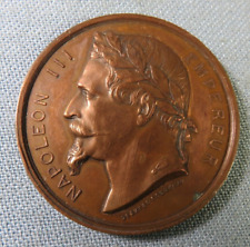 Medalla Art Nouveau francesa emperador Napoleón III por Desaide-Roquelay (1864) segunda mano  Embacar hacia Argentina