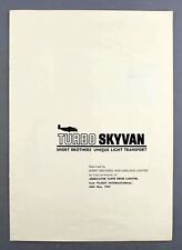 Shorts turbo skyvan for sale  BRIGHTON