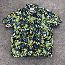 Camisa masculina 28 palmas botão para cima XL azul verde floral praia tropical havaiana comprar usado  Enviando para Brazil