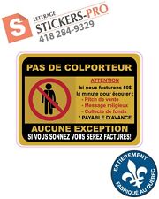 Stickers warning colporteur d'occasion  Expédié en Belgium
