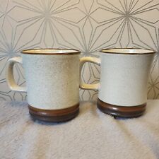 Set Of 2 DENBY Potters Wheel ‘Rust’ Beige Brown Large Tankard Mugs Coffee, used for sale  ABERDEEN