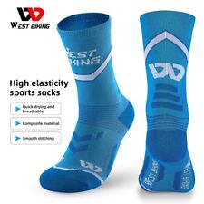 Usado, WEST BIKING Calcetines de Ciclismo Transpirables Compresión Deportes Fútbol Calcetines Azules segunda mano  Embacar hacia Argentina