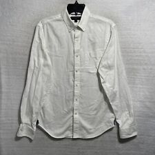 Usado, Camisa masculina Banana Republic botão pequena branca sólida manga longa gola de algodão comprar usado  Enviando para Brazil