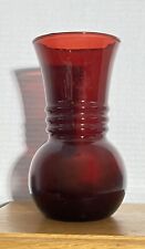 Usado, Jarrón vintage de vidrio rojo rubí real con 3 anillos 6 1/4" día de la madre segunda mano  Embacar hacia Argentina