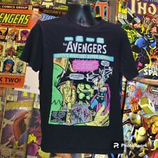 MARVEL AVENGERS COMIC COVER ART T-SHIRT BLACK LARGE  for sale  Shipping to South Africa