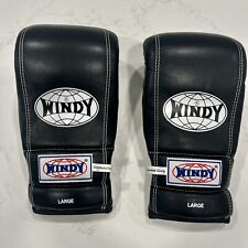 Luvas de kickboxing Windy Boxing Muay Thai - Couro genuíno - Preto Branco comprar usado  Enviando para Brazil