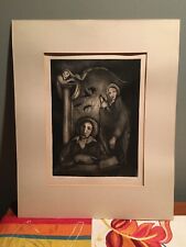 Usado, Três figuras macabras com morcegos ~ artista não identificado ~ prova de artista litográfico comprar usado  Enviando para Brazil