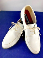 Zapatos de esmoquin blancos para hombre 12M vestido formal imitación charol boda graduación segunda mano  Embacar hacia Argentina