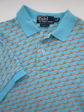 Camisa polo masculina média Ralph Lauren remo caiaque azul toda vintage comprar usado  Enviando para Brazil