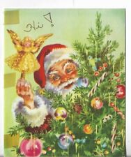 Tarjeta de Navidad usada de colección aprox 4,5x5,5 Santa sosteniendo un ángel - 4 artesanías segunda mano  Embacar hacia Argentina