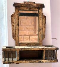 Usado, Antiguo marco espejo de madera colgante pared estante aderezo decoración pintada envejecida segunda mano  Embacar hacia Argentina