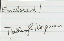 "Nobel Prize in Economics" Tjalling Koopmans Clipped Signature for sale  Shipping to South Africa