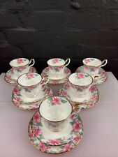 6 x Royal Albert 2nd Quality Lydia Tea Trios Cups Saucers and Side Plates Set for sale  Shipping to South Africa