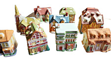 Santa's Best Dickens of London Christmas Village 10 Porcelain Houses In Box , used for sale  Shipping to South Africa