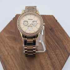 Relógio feminino Fossil Stella cronógrafo ouro rosa armação de cristal multifuncional comprar usado  Enviando para Brazil