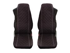 DESIGNED TO FIT SCANIA Truck Seat Covers 2 piece (1+1)BLACK WITH GREY piping for sale  Shipping to South Africa