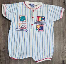 Baby Boy Clothes Vintage Carriage Boutiques 12 Month Baseball Romper Outfit for sale  Shipping to South Africa