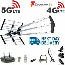 TV Aerial 4G Triple Boom 70 Element Freeview Digital HD Indoor Outdoor Full Kit for sale  Shipping to South Africa