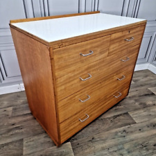 Retro Vintage Mid Century Wooden Chest Of Drawers - Ex-MOD Broad Arrow War Stamp for sale  Shipping to South Africa