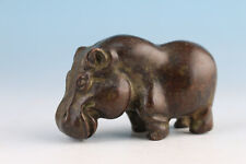 Figura de bronce chino antiguo hipopótamo Hema estatua coleccionable adorno mesa decoración, usado segunda mano  Embacar hacia Argentina