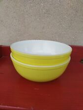 2 Vintage Pyrex Primary Colors Yellow Nesting Mixing Bowl 4qt USA  for sale  Shipping to South Africa