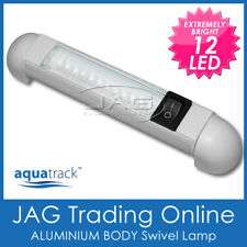 12V WHITE ALUMINIUM 12-LED SWIVEL READING RAIL LAMP/CABIN /BOAT LIGHT & SWITCH, used for sale  Shipping to South Africa