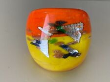 Einzigartig Murano Glas Ring -sommer Farben Gelb &orange Mit Silberfolie Größe 8, usado segunda mano  Embacar hacia Argentina