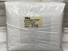 Conjunto de capa de edredom e fronhas Sky bordadas percal F/Q branco/branco comprar usado  Enviando para Brazil