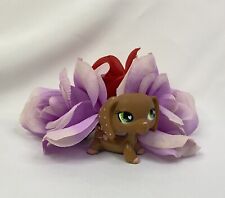 Littlest Pet Shop LPS Authentic #556 Dachshund Puppy Dog Brown Pink Valentines for sale  Shipping to South Africa
